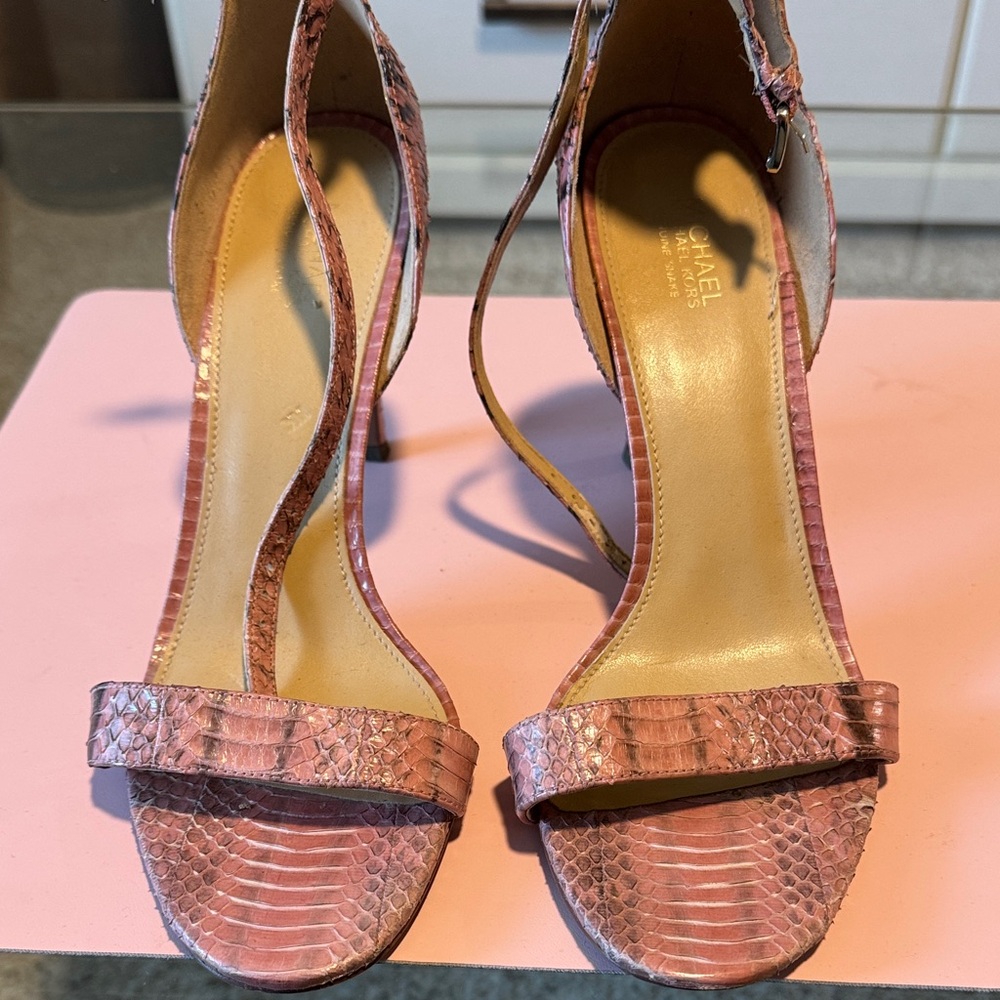 Michael Kors Blush Snakeskin Heels